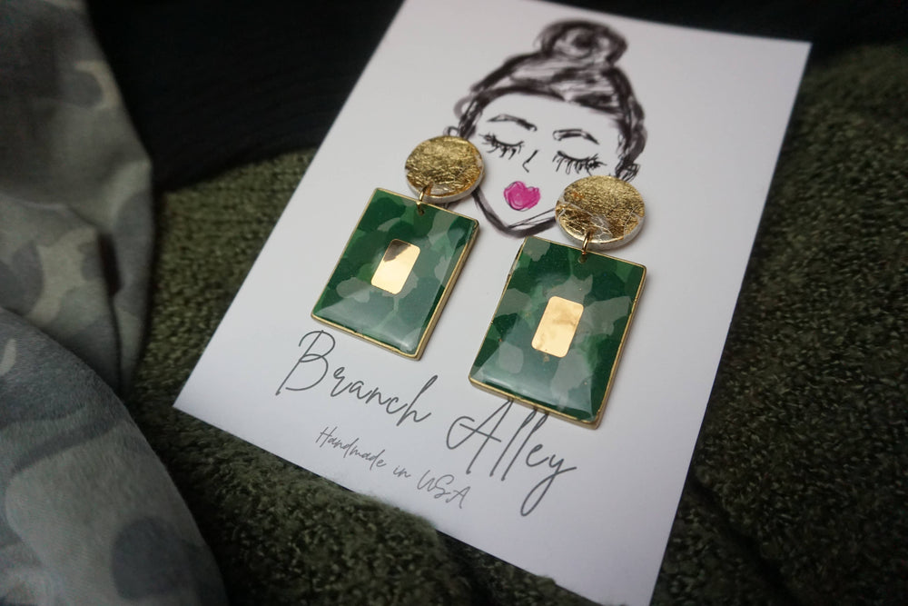 Camo Luxe Statement Earrings