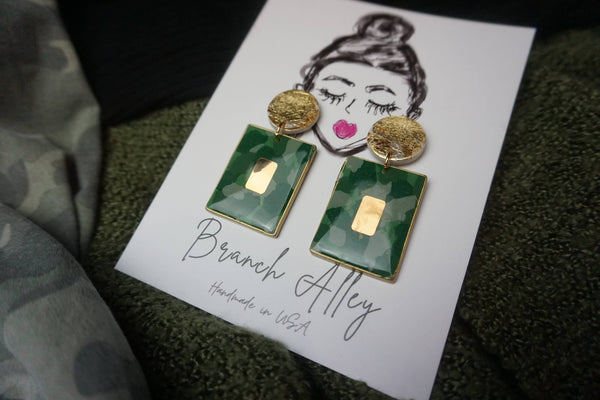 Camo Luxe Statement Earrings