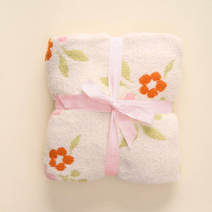 Cozy Dreams Luxe Blanket-Scalloped Floral Pink