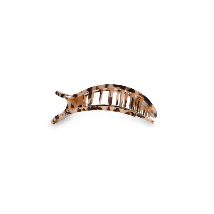 TELETIES Round Flat Hair Clip | Small | Blonde Tortoise