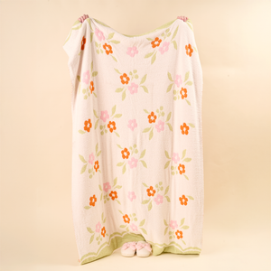 Cozy Dreams Luxe Blanket-Scalloped Floral Pink