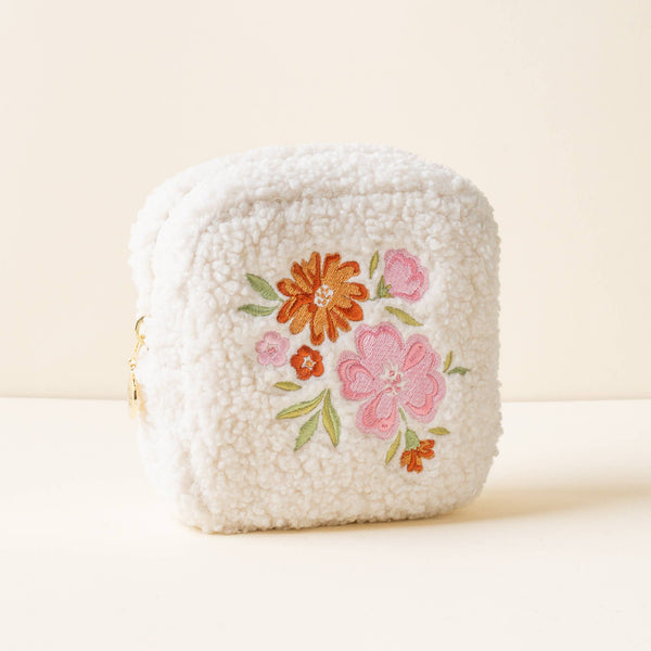 Teddy Pouch-Square Dainty Floral Pink