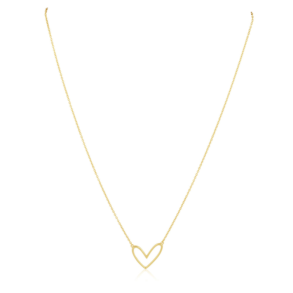 Abigail Open Heart Necklace: Gold