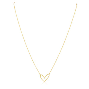 Abigail Open Heart Necklace: Gold