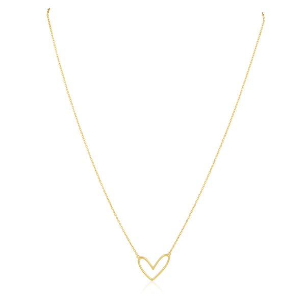 Abigail Open Heart Necklace: Gold