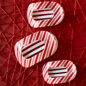 Flat Round Hair Clip | Large | Candy Cane Crush