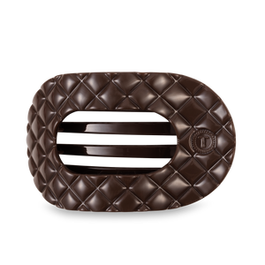 Flat Round Hair Clip | Large | Truly Taupe Quilted