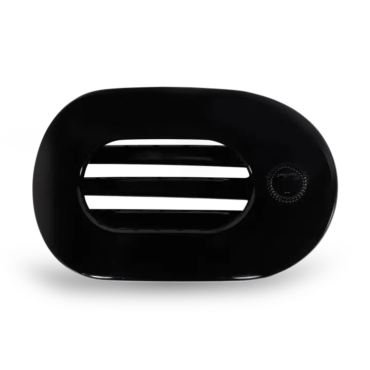 TELETIES Round Flat Hair Clip | Small | Jet Black
