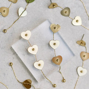 Gold Heart Duster Drop Earrings