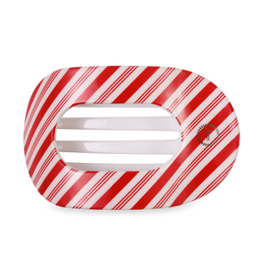 Flat Round Hair Clip | Large | Candy Cane Crush