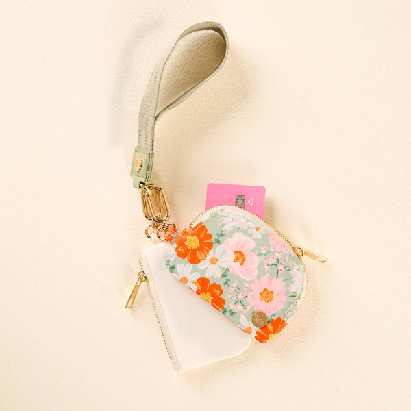 Dynamic Duo Pouch Wristlet-Bouquet Beauty Sage