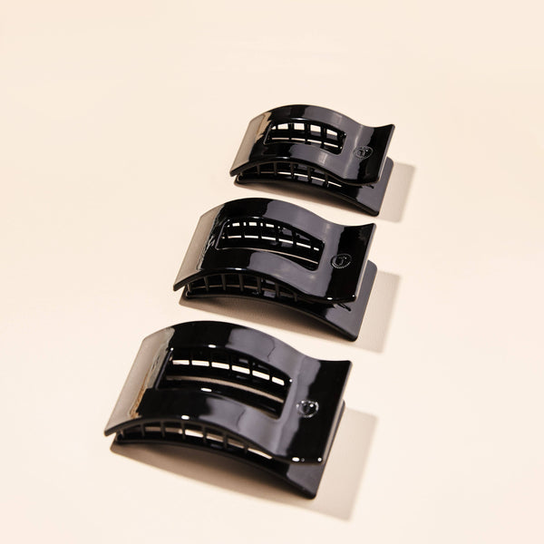 Flat Rectangle Hair Clip | Large | Jet Black