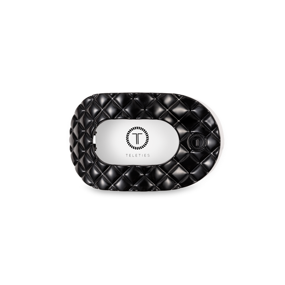 Flat Round Hair Clip | Small | Jet Black Quilted