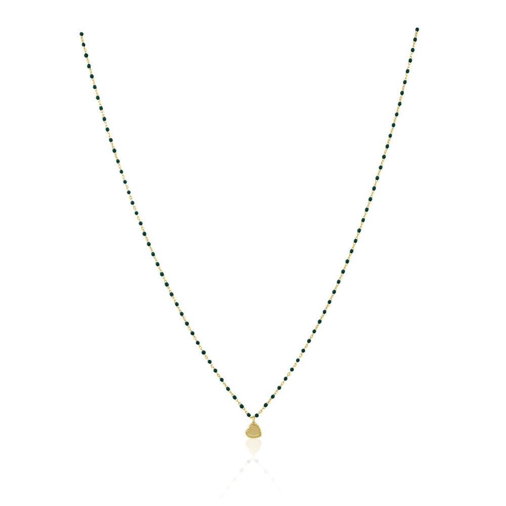 Elsa Mini Heart Necklace Green