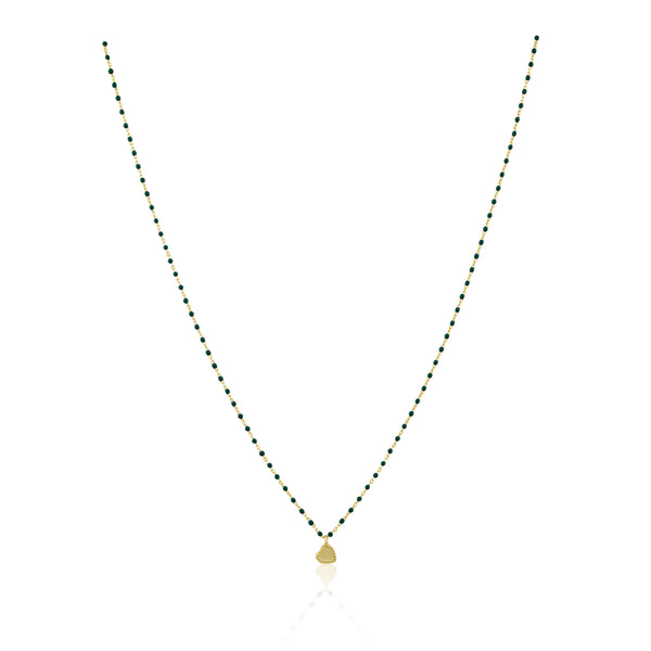 Elsa Mini Heart Necklace Green