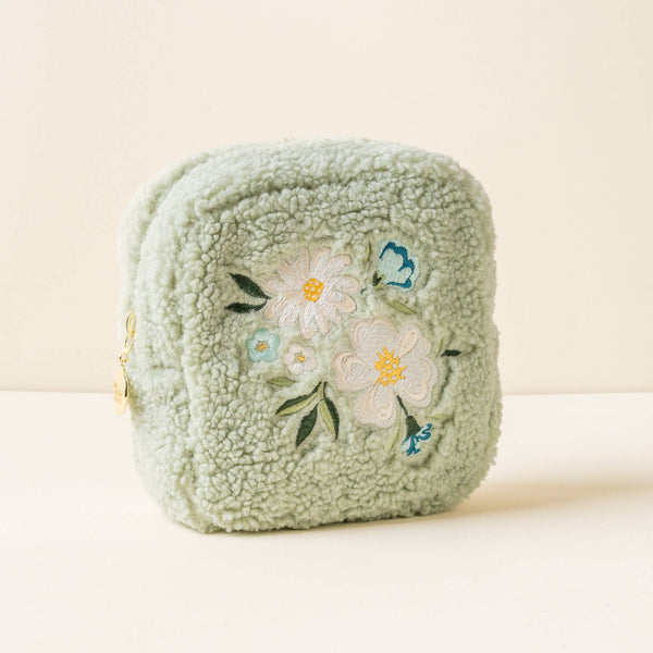 Teddy Pouch-Square Dainty Floral Sage