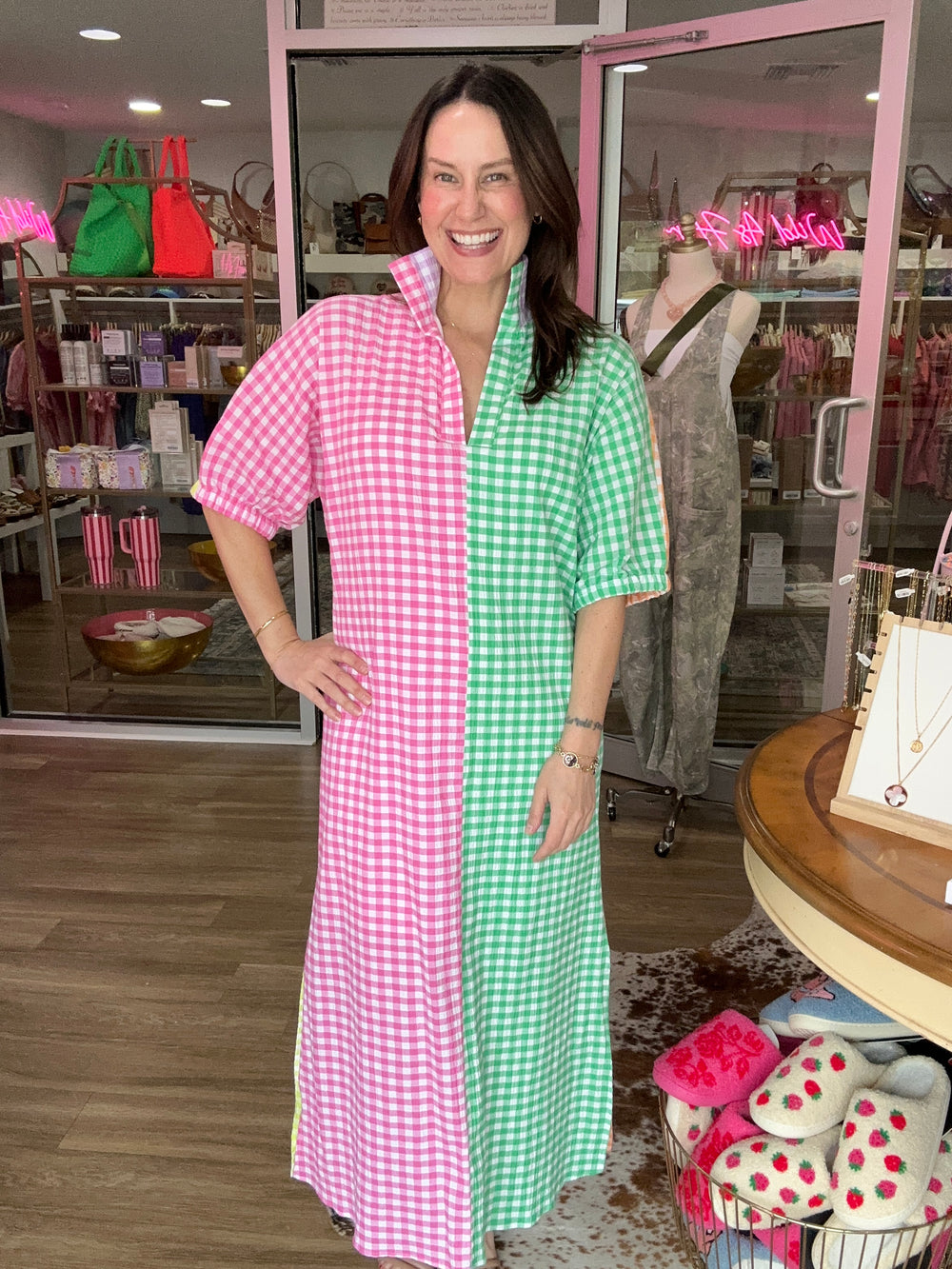 Blakely Gingham Midi Dress