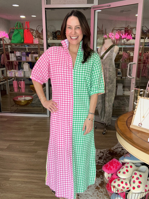 Blakely Gingham Midi Dress