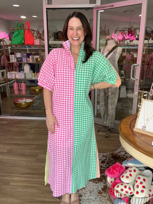 Blakely Gingham Midi Dress