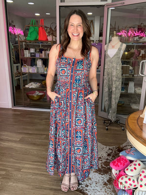 Midnight Garden Midi Dress