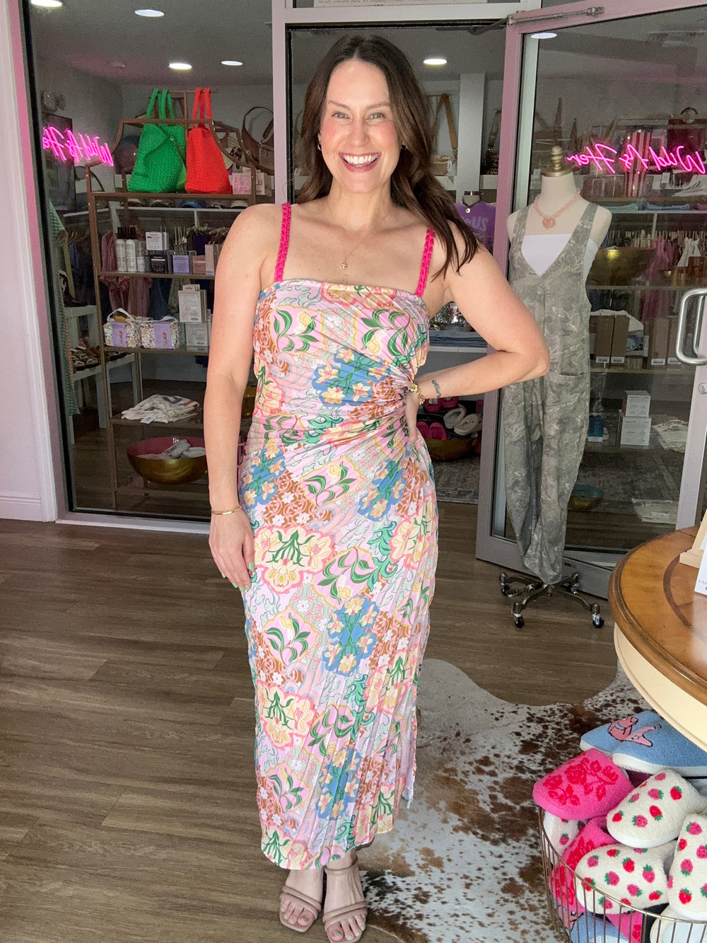 Garden Party Pleated Midi Dress