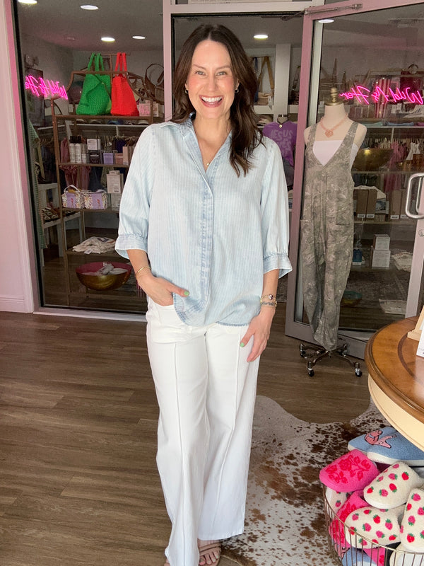 Soft Stripe Denim Top