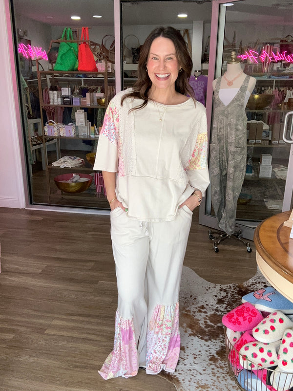 Picnic Patchwork Eyelet Pants