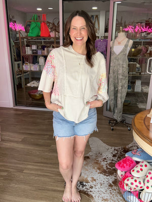 Picnic Patchwork Eyelet Top