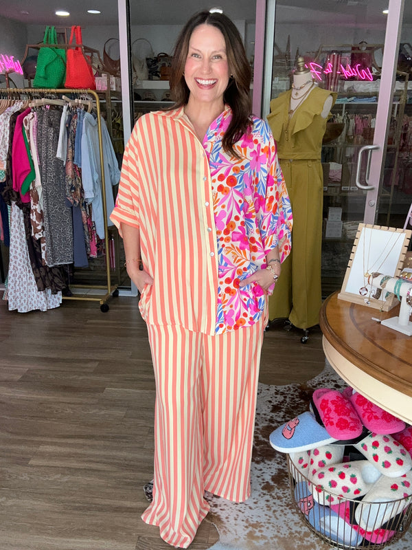 Sunkissed Stripe Wide Leg Pants