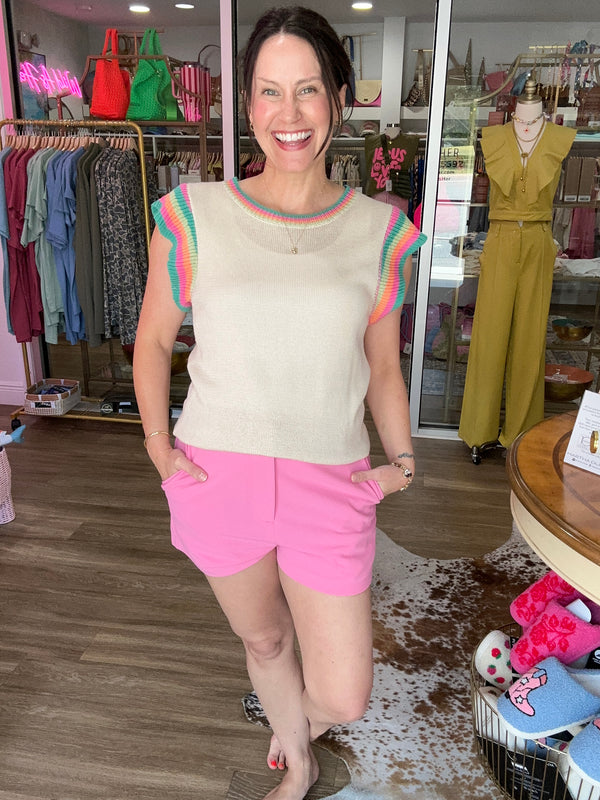 Natural Accent Sweater Top