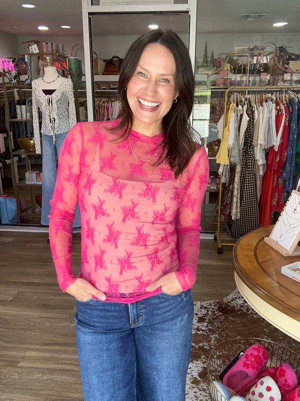 Pretty in Pink Lace Top