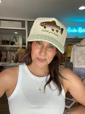 Catch You Later - Green Stripe Hat