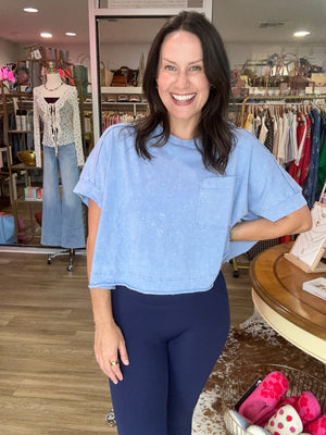 Easygoing Mineral Wash Crop Top