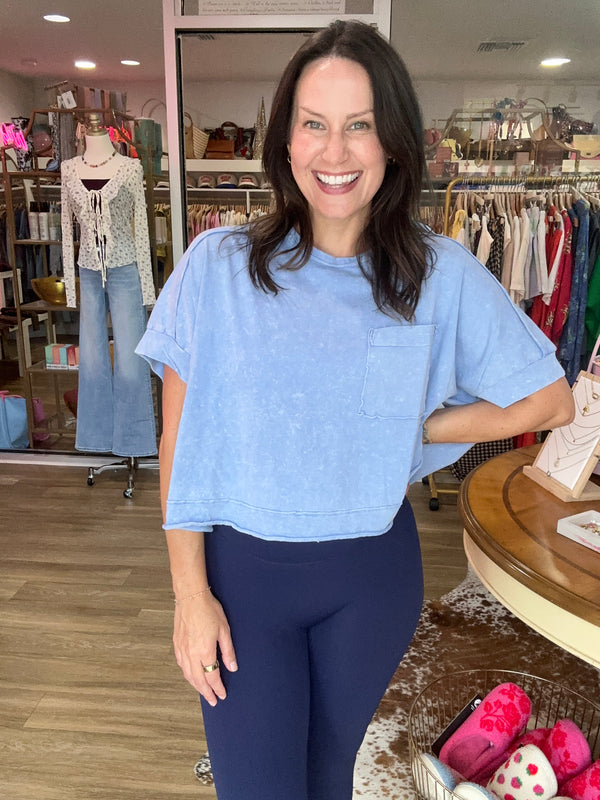 Easygoing Mineral Wash Crop Top