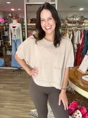 Easygoing Mineral Wash Crop Top