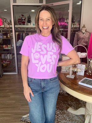 Jesus Loves You Crop Tee