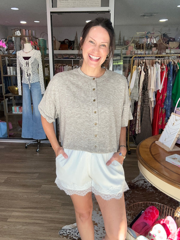 Sweet Satin Lace Shorts