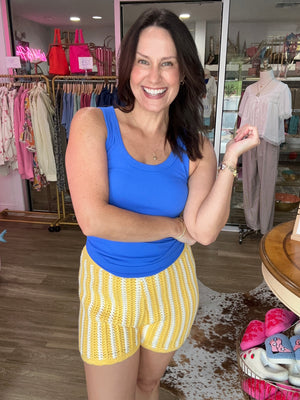 The Sunshine Stripe Crochet Shorts