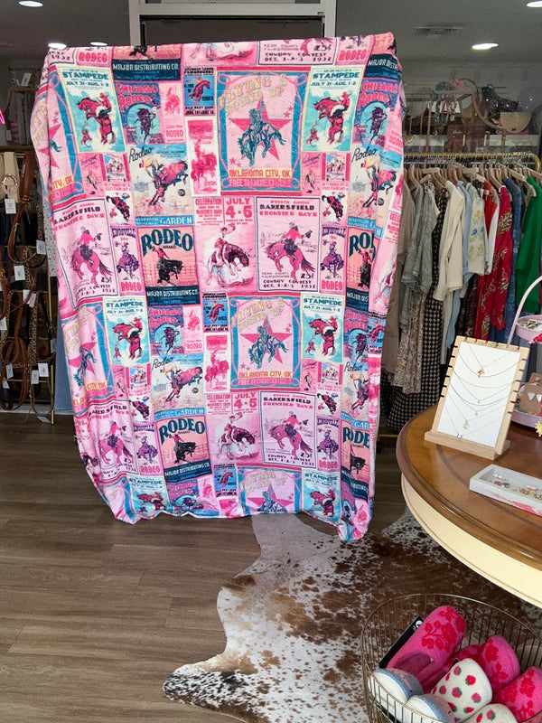 Pink Rodeo Poster Blanket