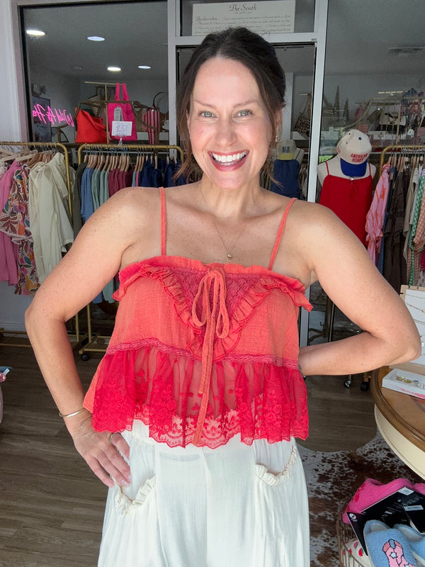 Sunset Lace Gauze Tank