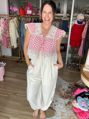 Lace Bloom Balloon Pants