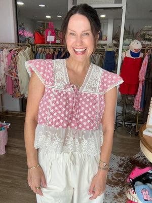 Scarlet Lace Boho Blouse