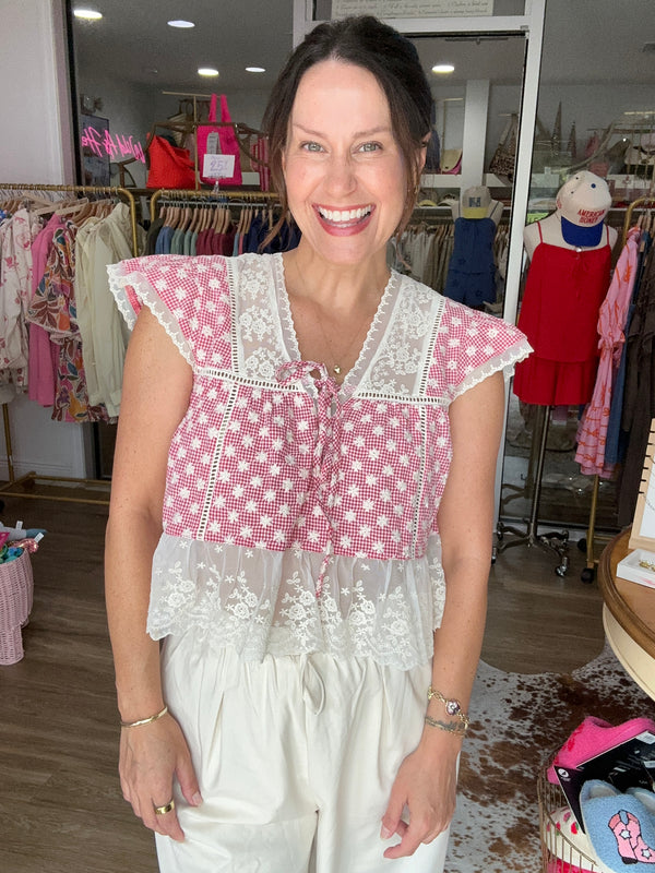 Scarlet Lace Boho Blouse
