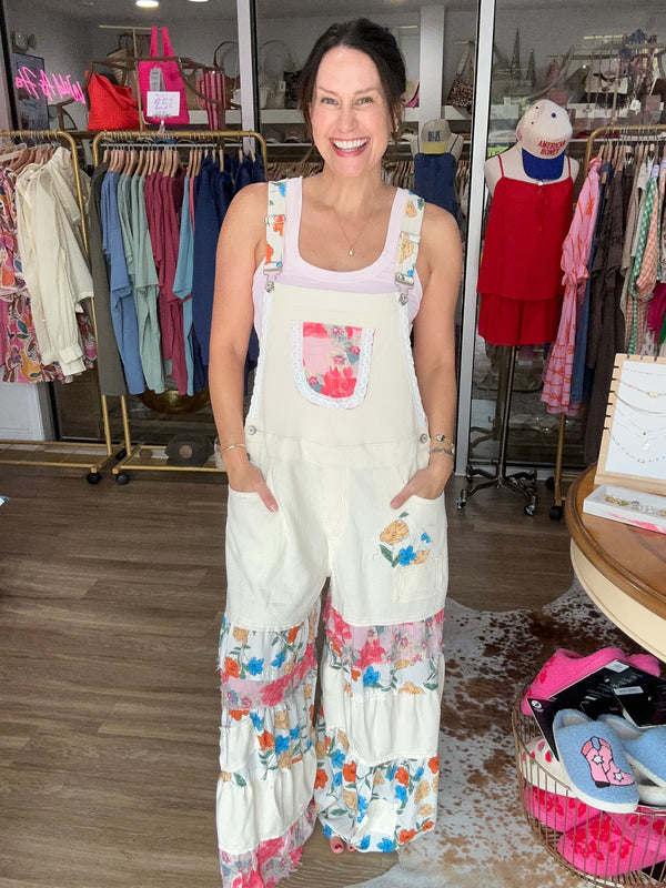 Wildflower Ruffle Overalls