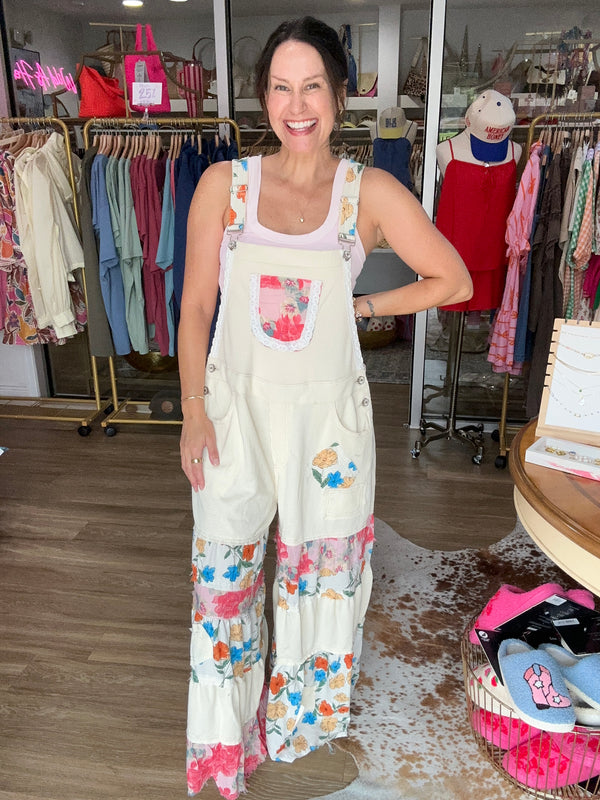Wildflower Ruffle Overalls
