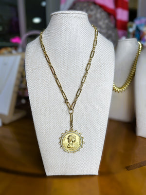 LARIAT COIN NECKLACE