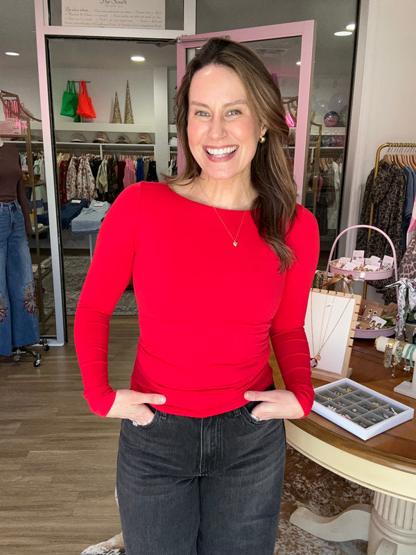 Boat Neck Long Sleeve