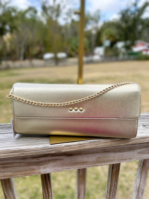 The Evening Metallic Clutch – Gold Crossbody