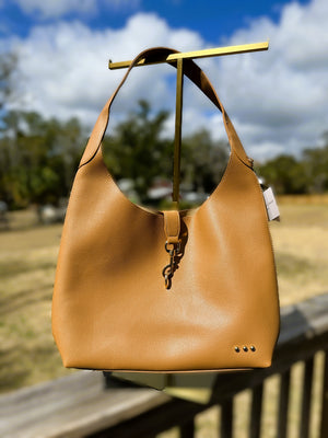 The Haddie Hobo Tote – Brown Vegan Leather