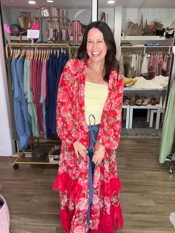 Scarlet Bloom Kimono